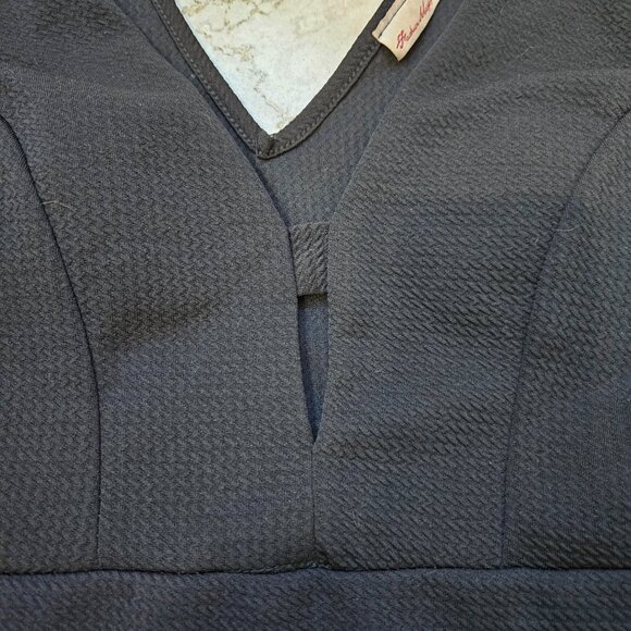 Fashion Magazine Mini Empire Dress Womens XS/S  Black Lace Slit Date Night Sexy - Picture 6 of 13